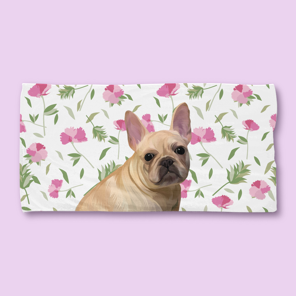 Frenchie beach towel clearance