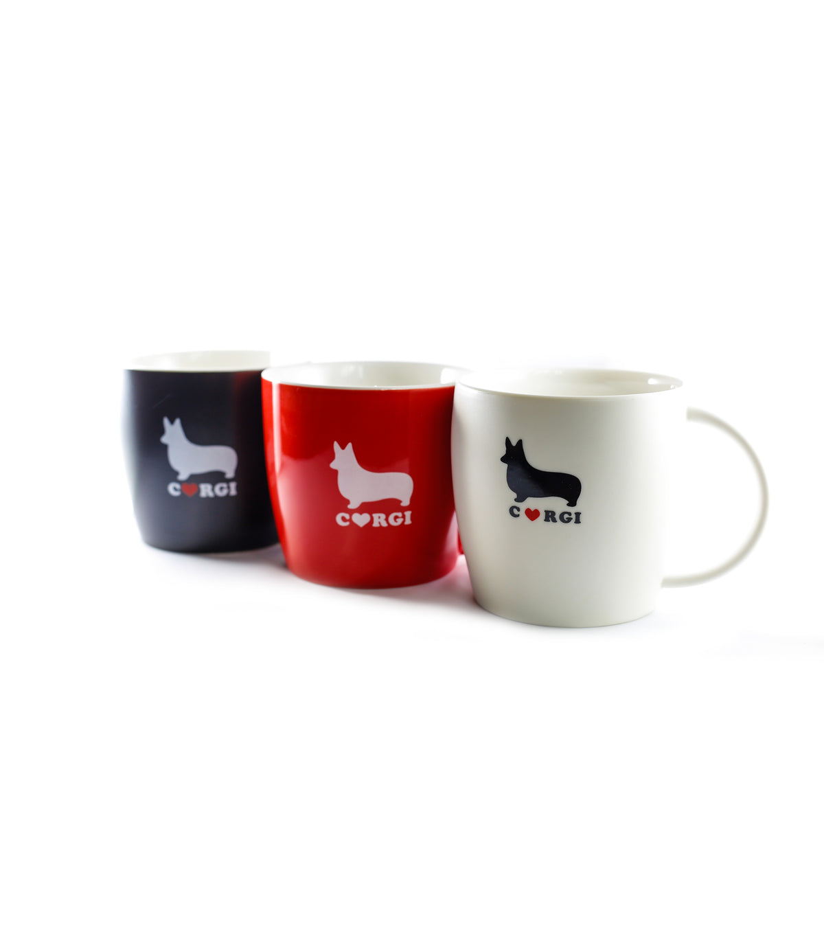 Corgi Mugs red, black and white