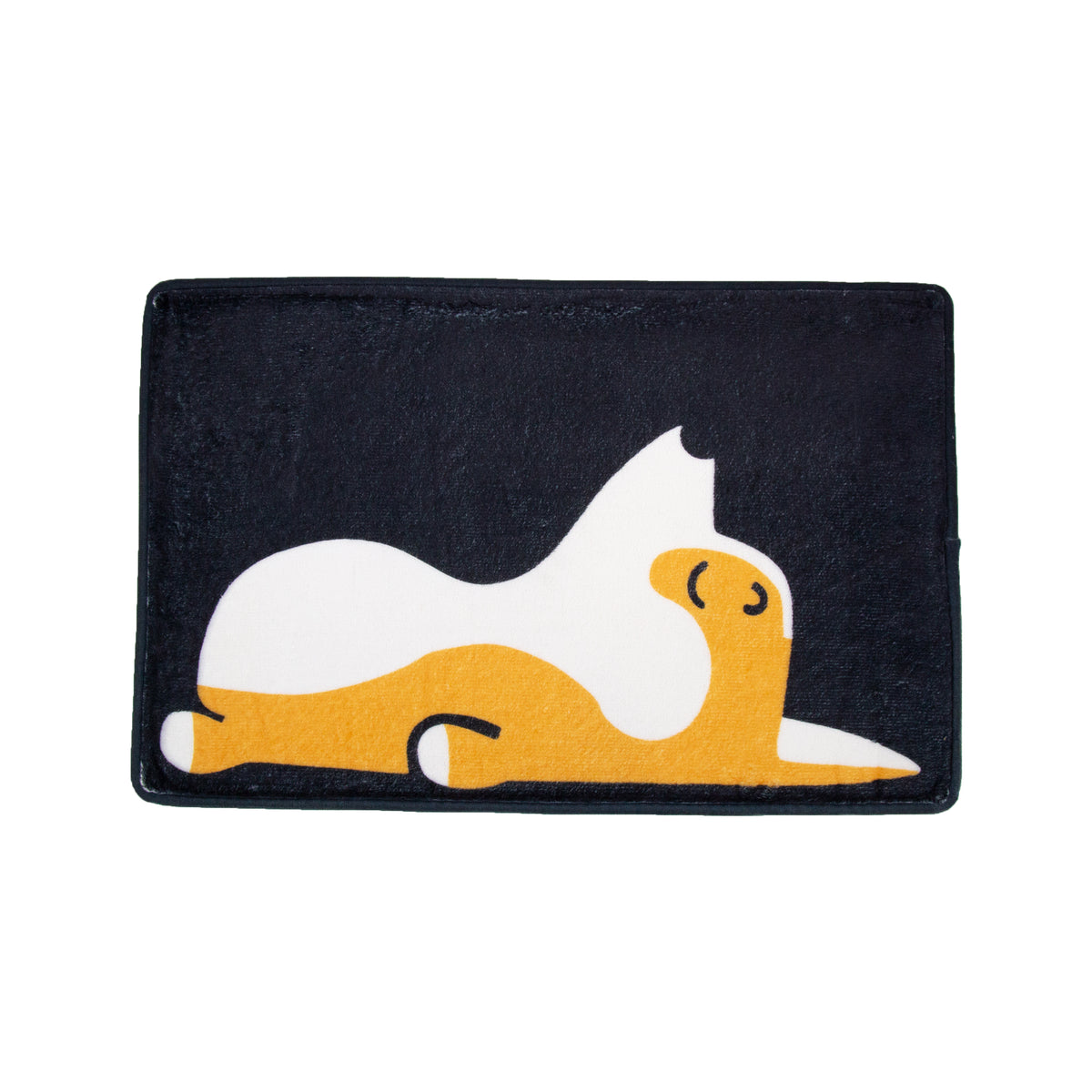 Black Corgi door mat