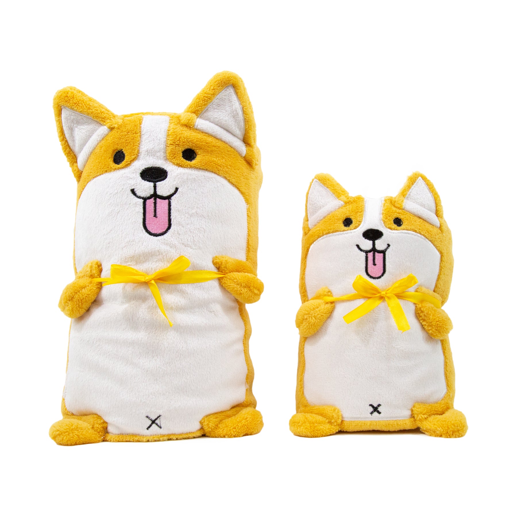 Corgi Plushy Blankets next to eachother