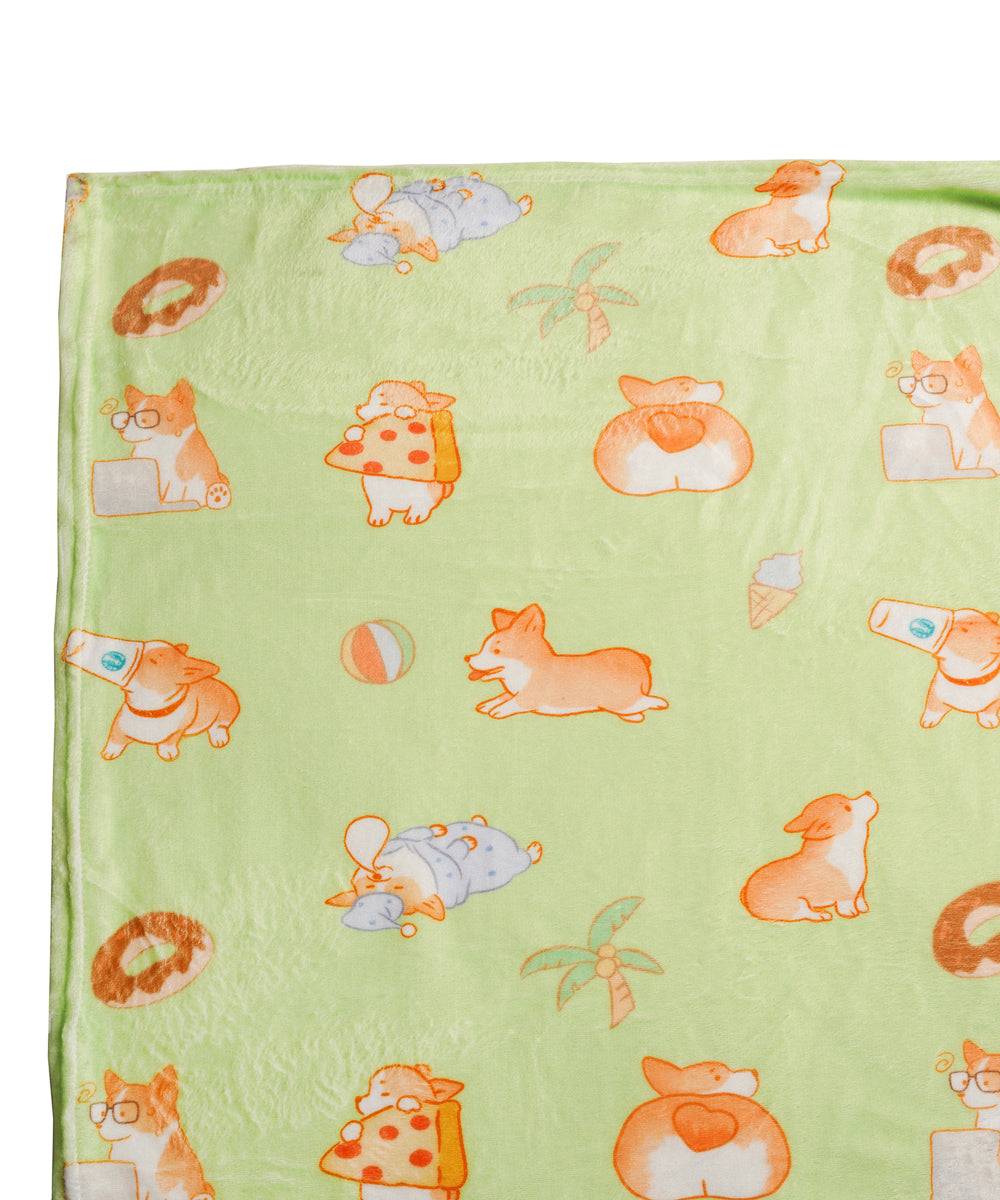 Super Soft Corgi Fleece Blanket