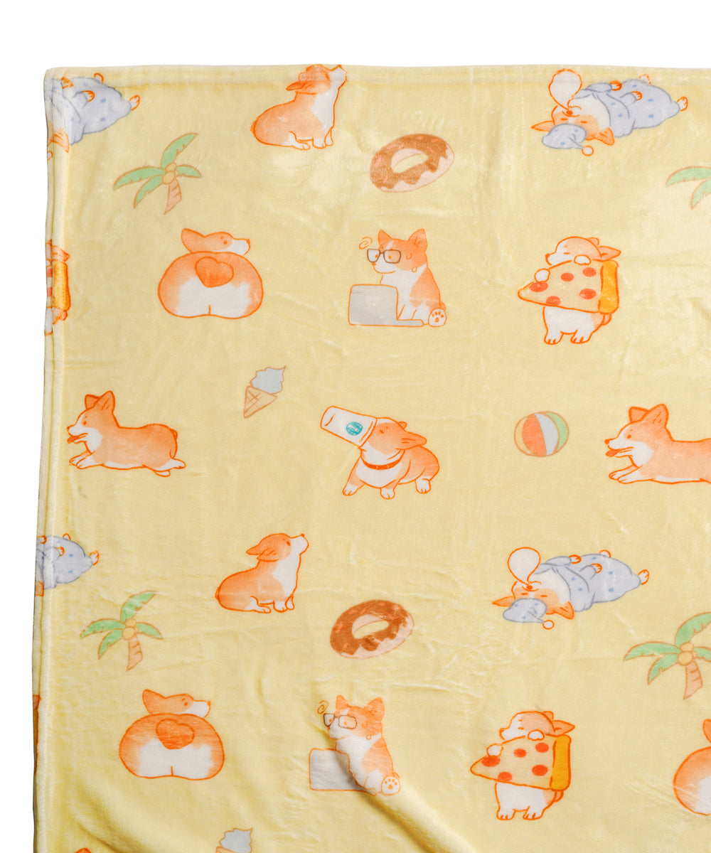Super Soft Corgi Fleece Blanket
