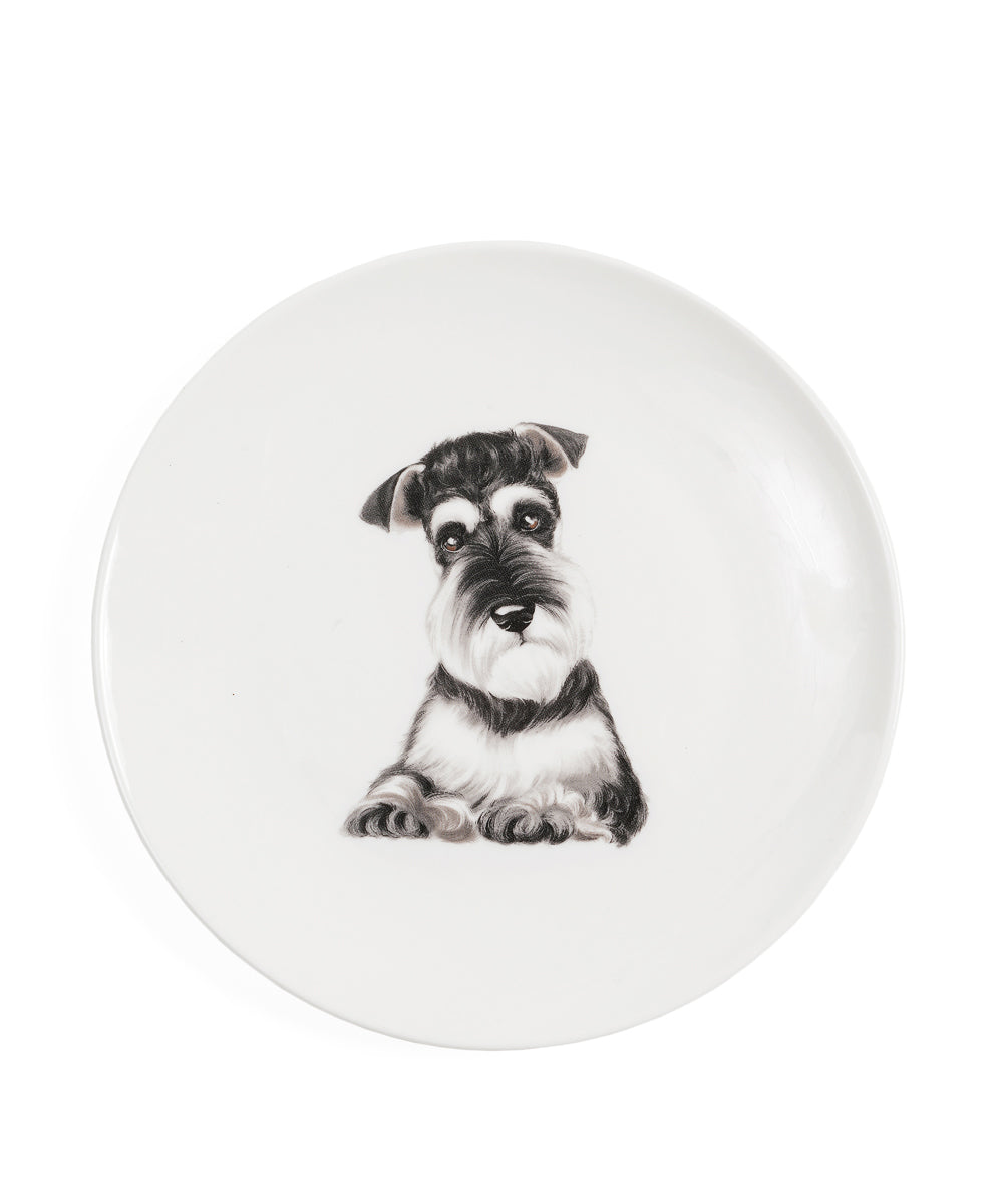 Pet Portrait Porcelain Middle Print 6" Plate - Schnauzer