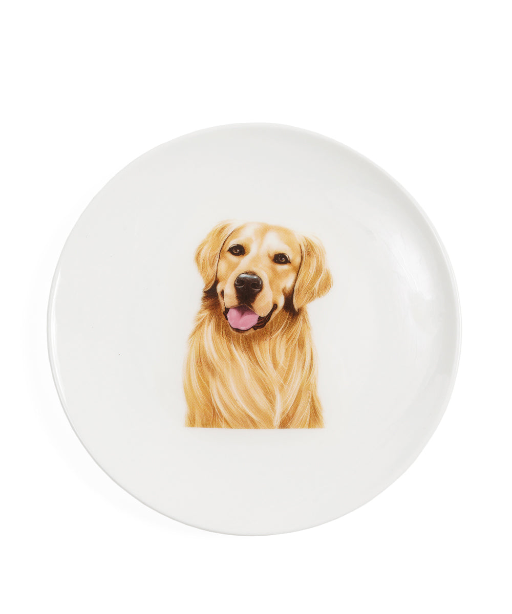 Pet Portrait Porcelain Middle Print 6" Plate - Golden Retriever