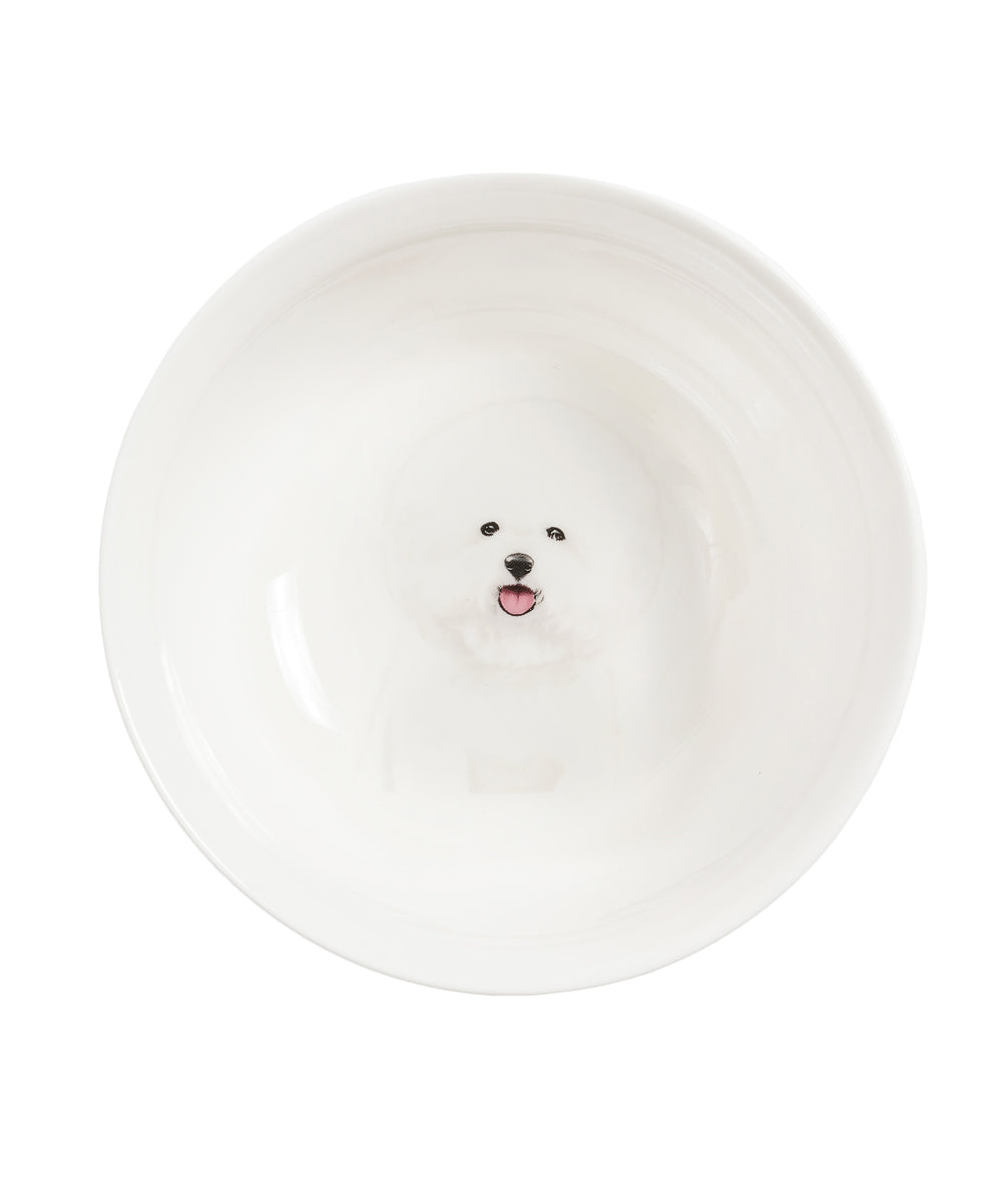 Pet Portrait Porcelain All Purpose Bowl - Bichon