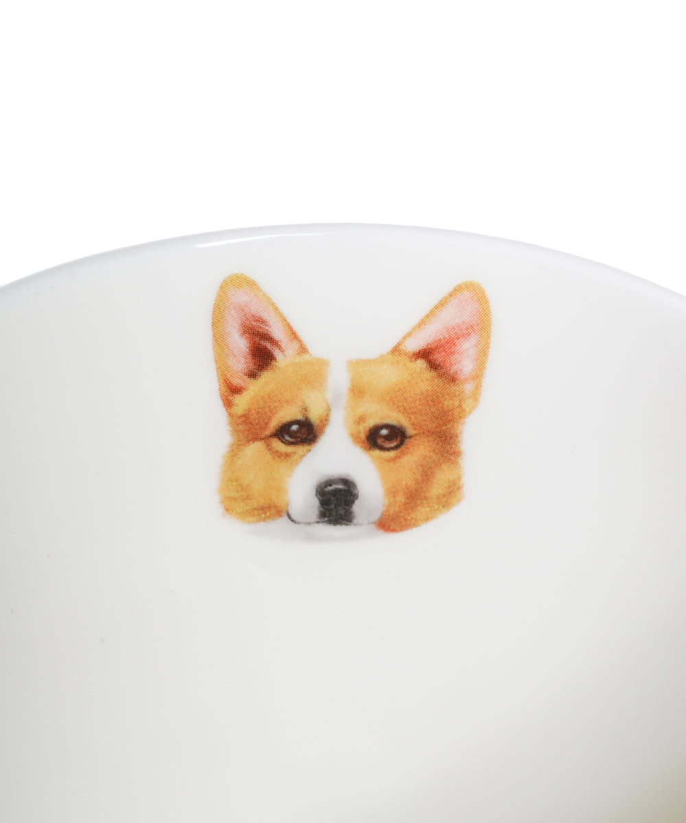 Pet Portrait Porcelain Water Cup with Lid & Spoon - Corgi