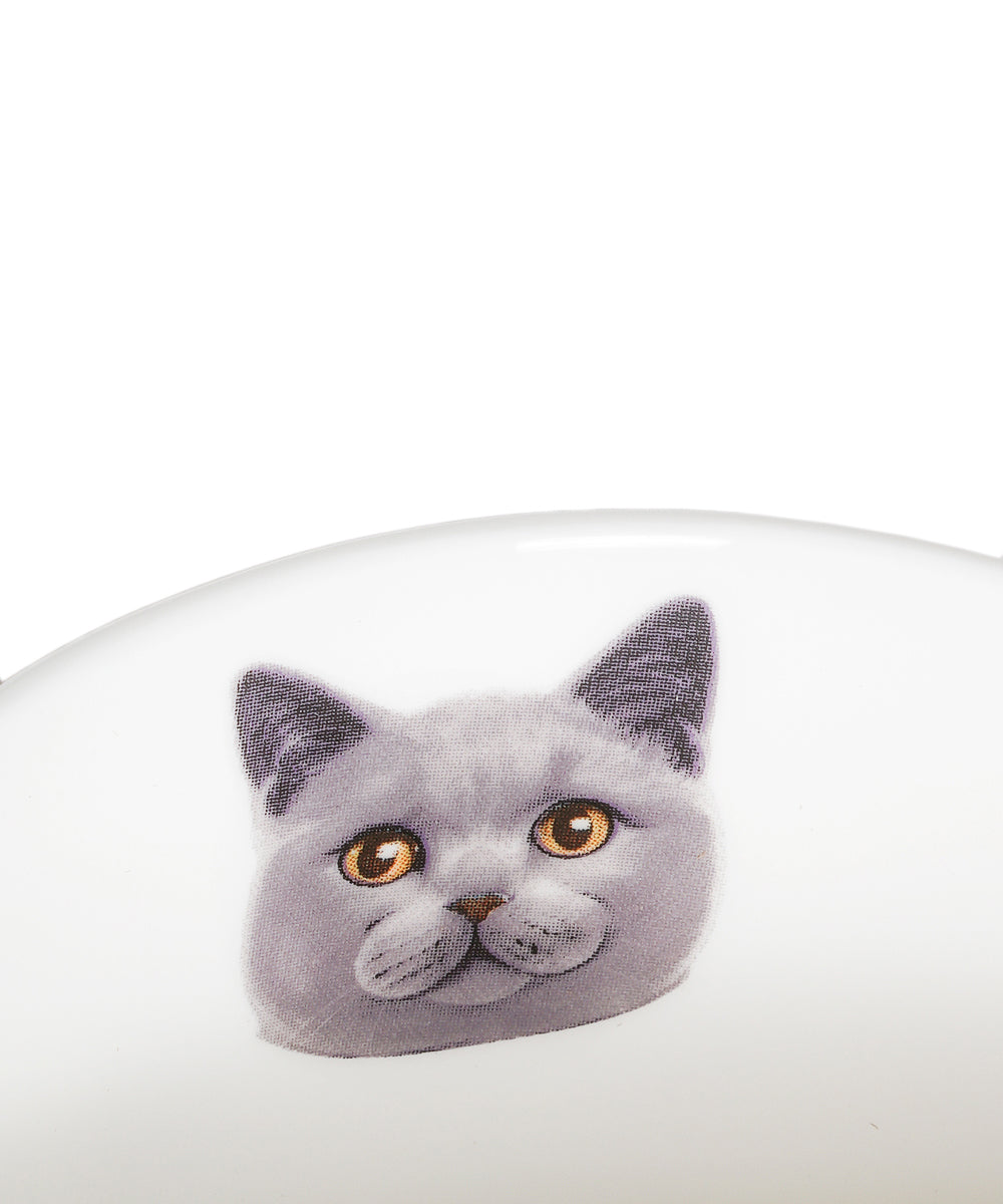 Pet Portrait Porcelain Water Cup with Lid & Spoon - Chartreux