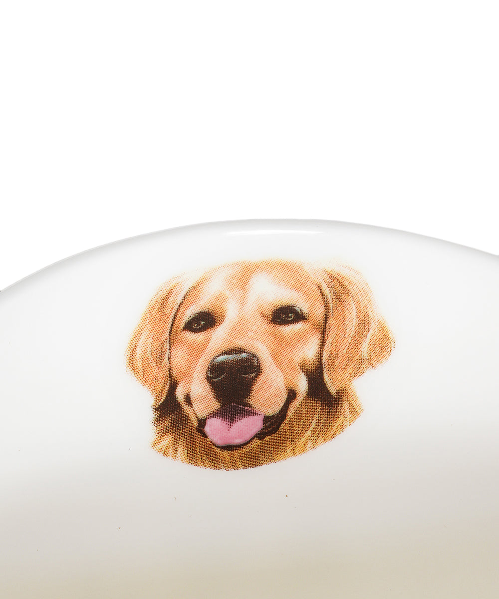 Pet Portrait Porcelain Water Cup with Lid & Spoon - Golden Retriever