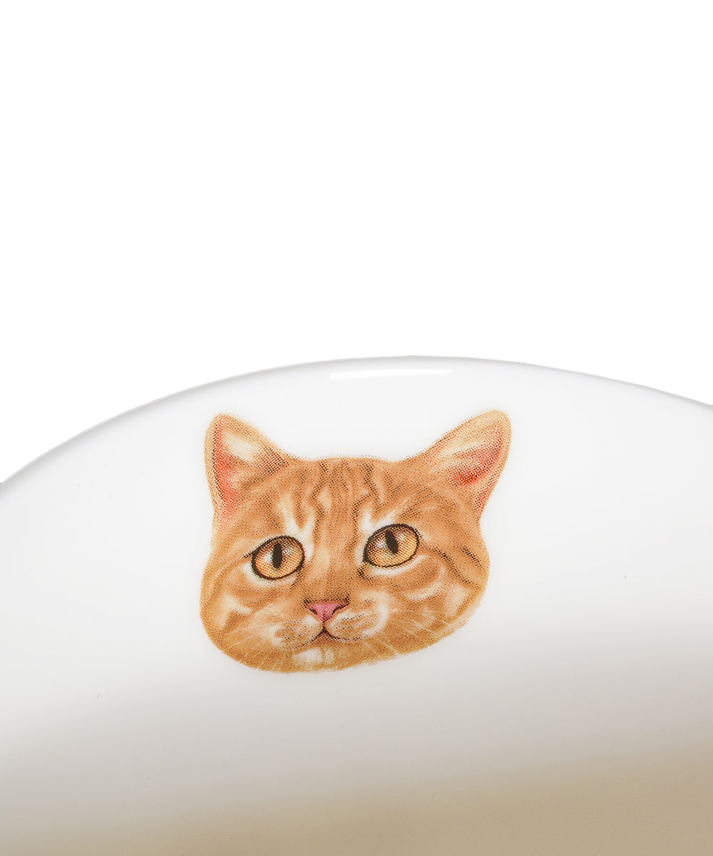 Pet Portrait Porcelain Water Cup with Lid & Spoon - Orange Tabby