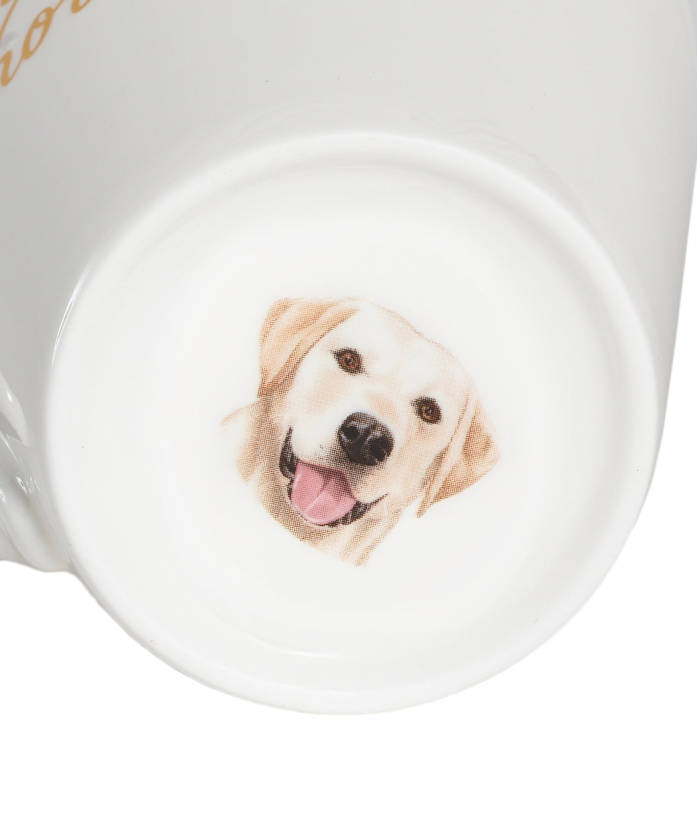 Pet Portrait Porcelain Water Cup with Lid & Spoon - Labrador