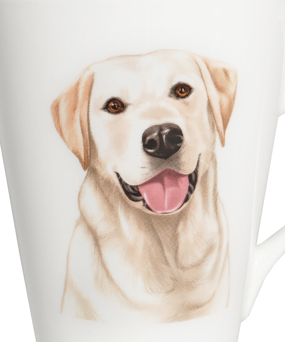 Pet Portrait Porcelain Water Cup with Lid & Spoon - Labrador