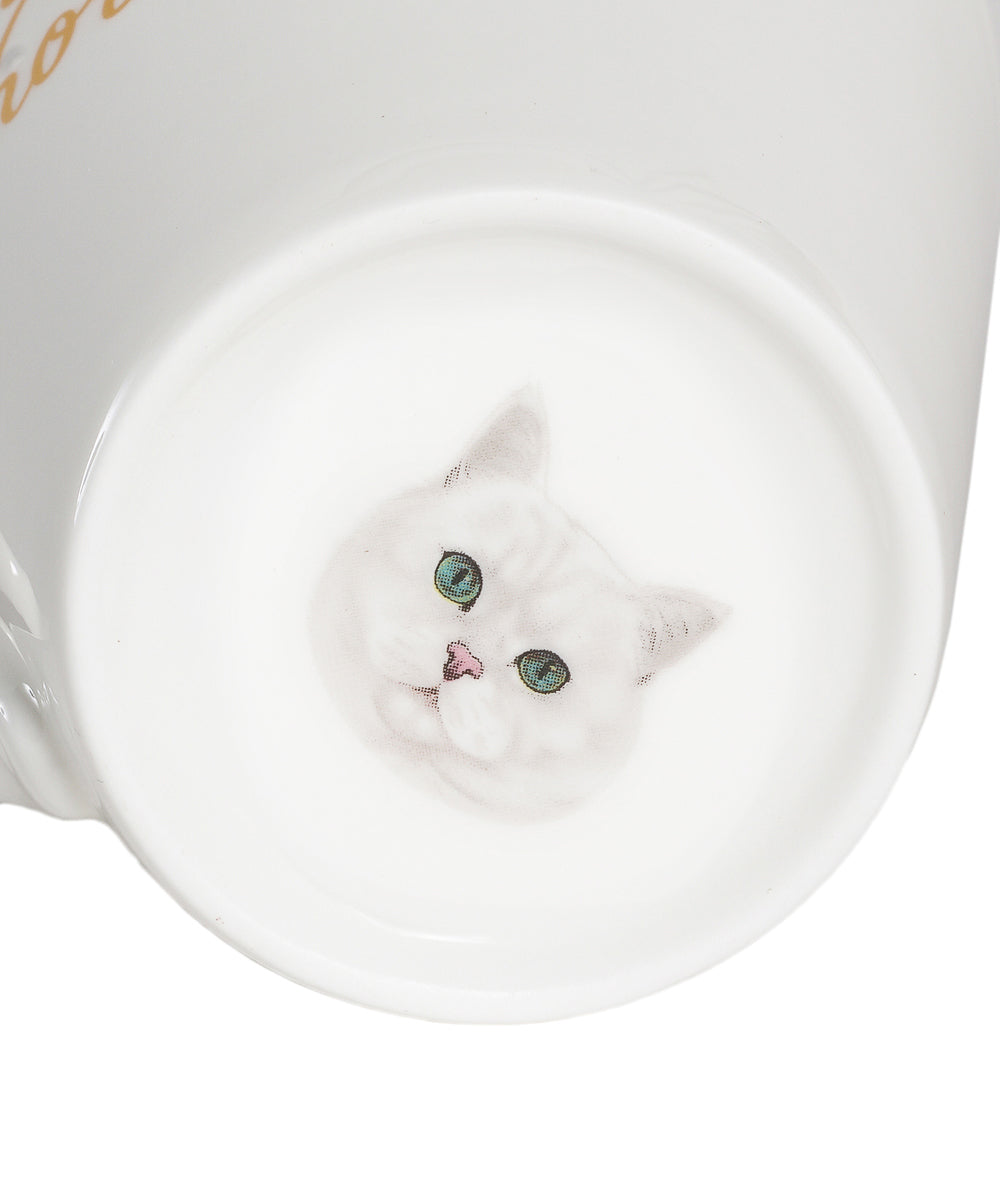 Pet Portrait Porcelain Water Cup with Lid & Spoon - British Shorthair(Silver)