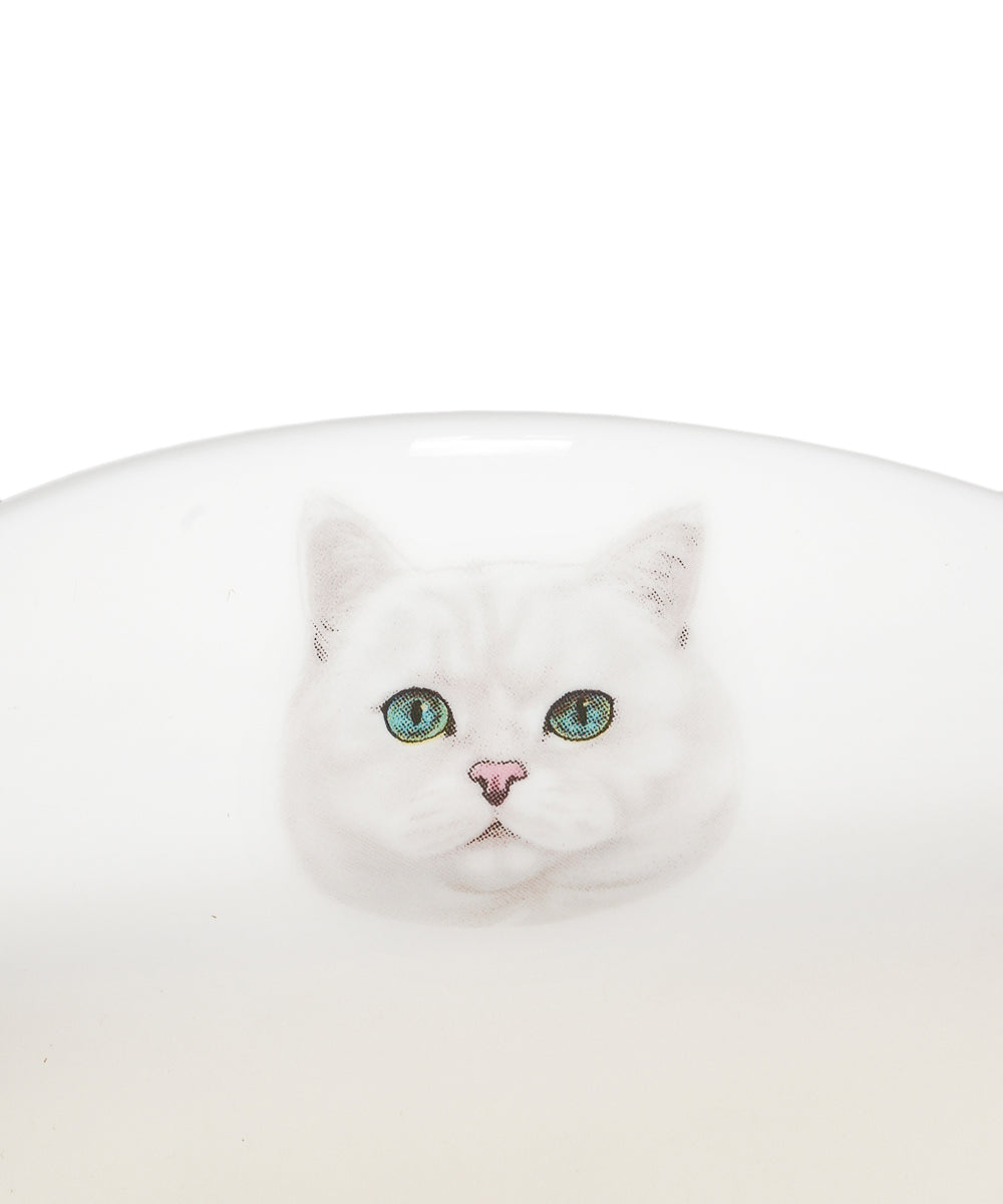 Pet Portrait Porcelain Water Cup with Lid & Spoon - British Shorthair(Silver)
