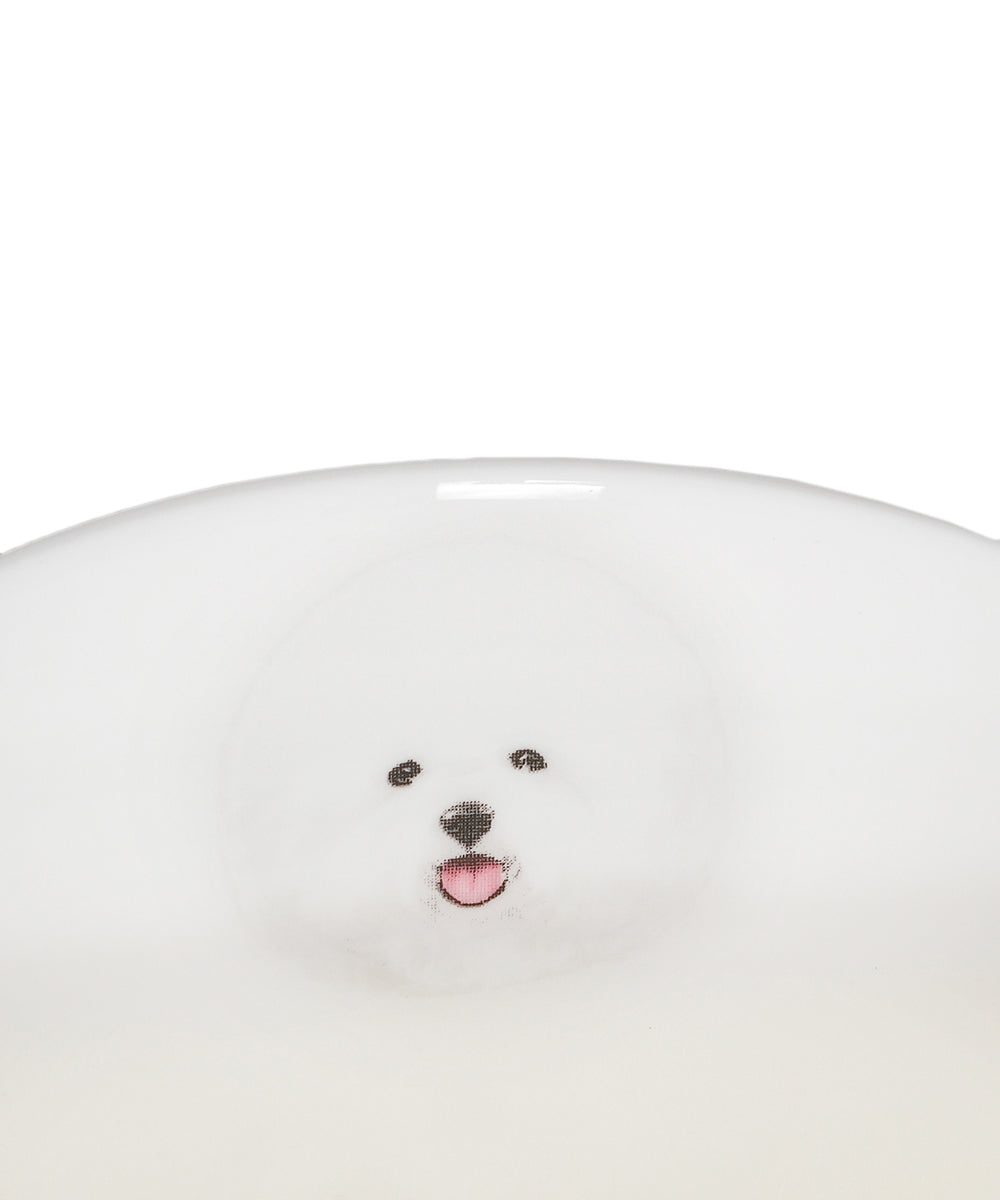 Pet Portrait Porcelain Water Cup with Lid & Spoon - Bichon