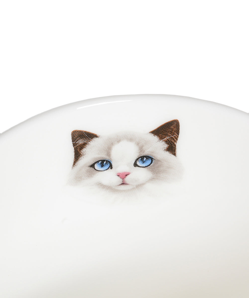 Pet Portrait Porcelain Water Cup with Lid & Spoon - Ragdoll