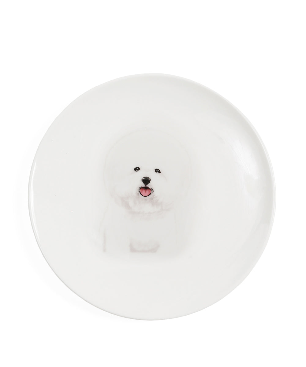 Pet Portrait Porcelain Middle Print 6" Plate - Bichon