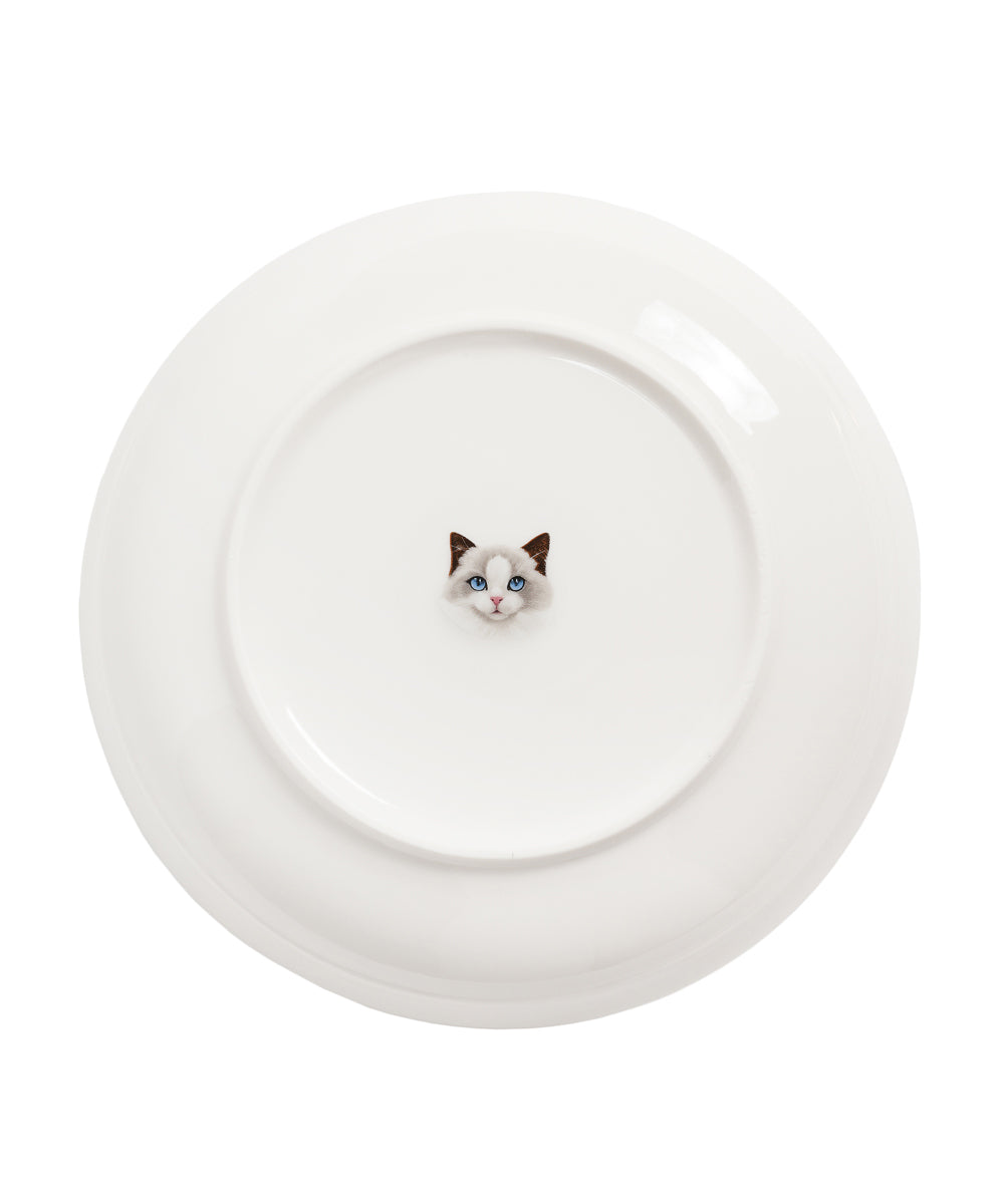 Pet Portrait Porcelain Middle Print 8" Plate Set - Ragdoll