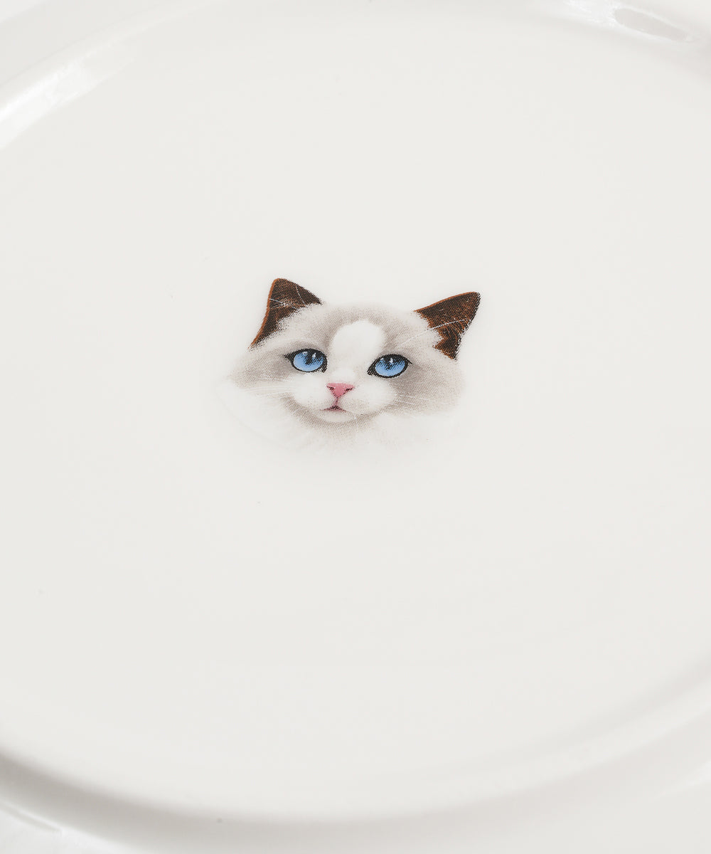 Pet Portrait Porcelain Middle Print 8" Plate Set - Ragdoll