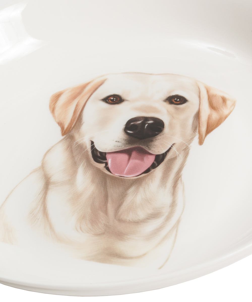 Labrador 8 inch plate close up of artwork