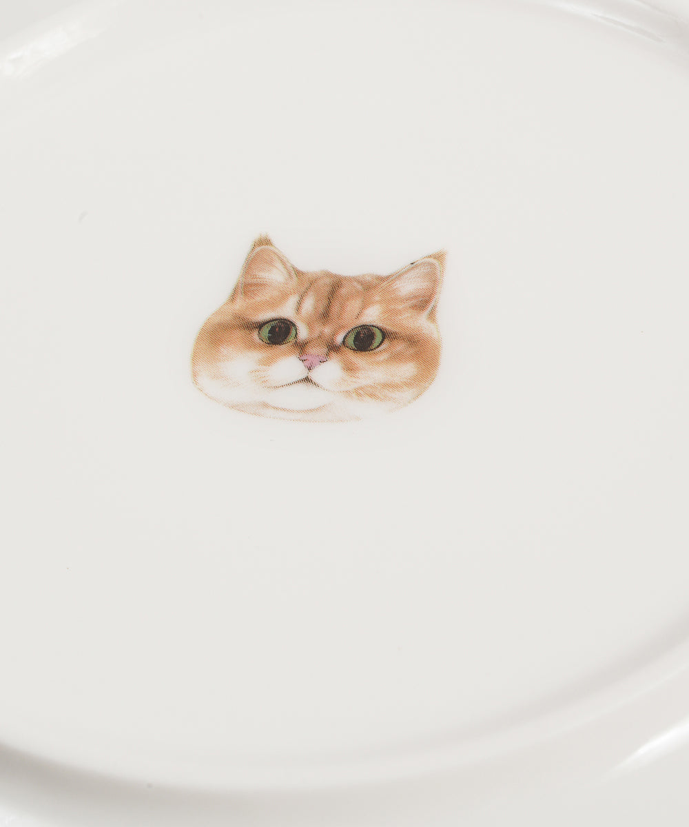 Pet Portrait Porcelain Middle Print 8" Plate Set - British Shorthair(Golden)