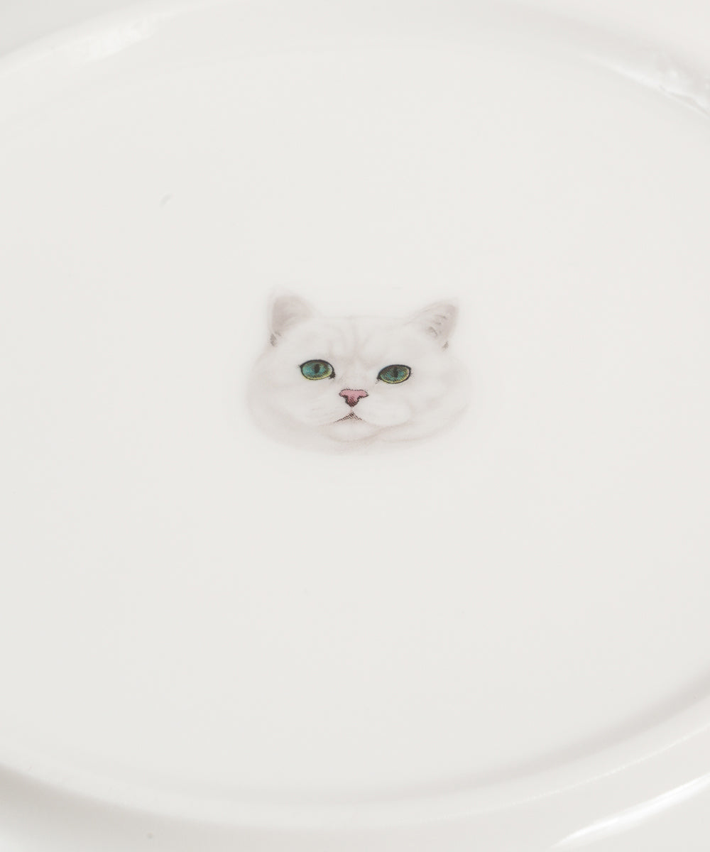 Pet Portrait Porcelain Middle Print 8" Plate Set - British Shorthair(Silver)