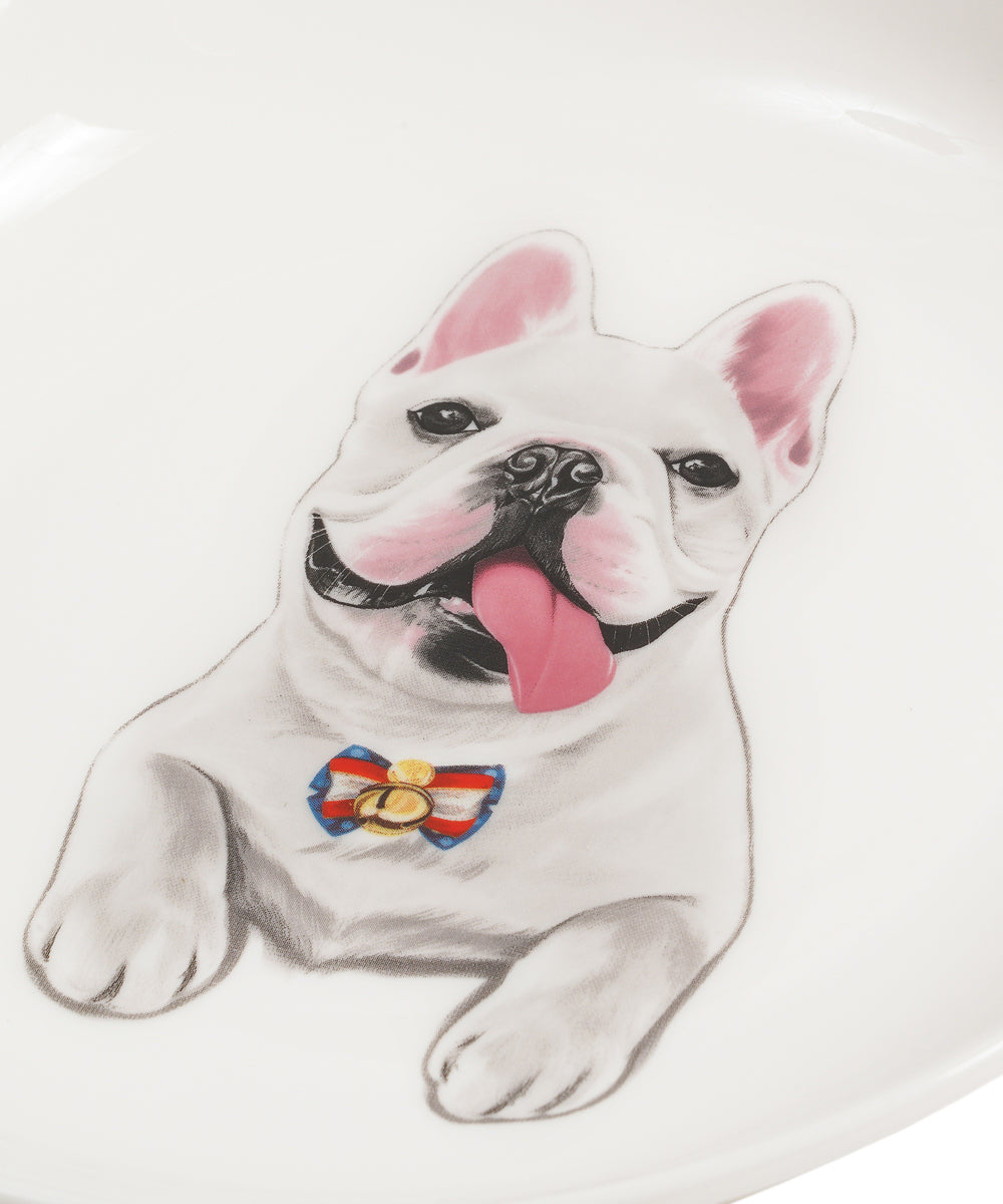 Pet Portrait Porcelain Middle Print 8" Plate Set - French Bulldog