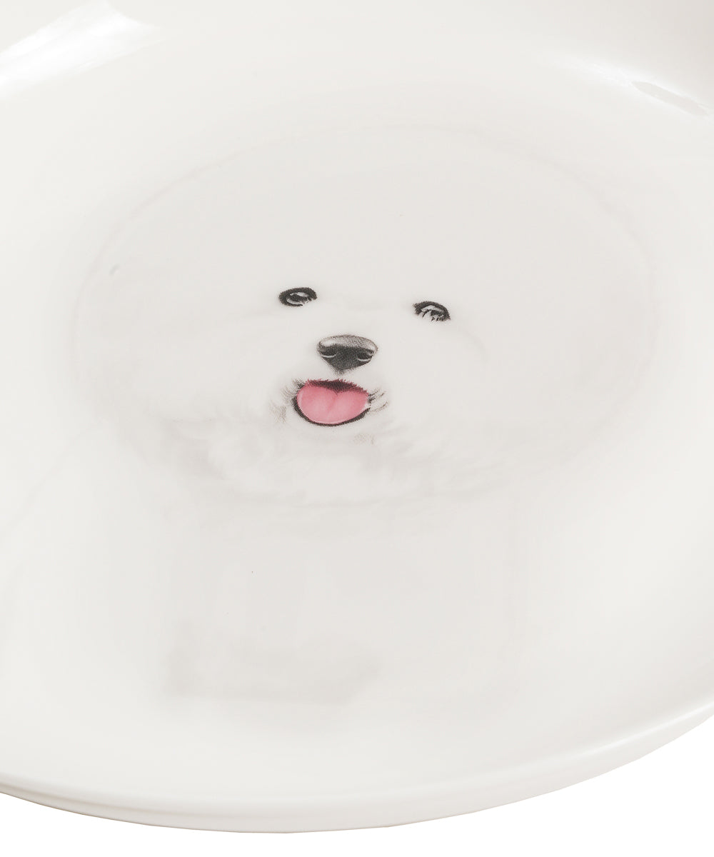 Pet Portrait Porcelain Middle Print 8" Plate Set - Bichon