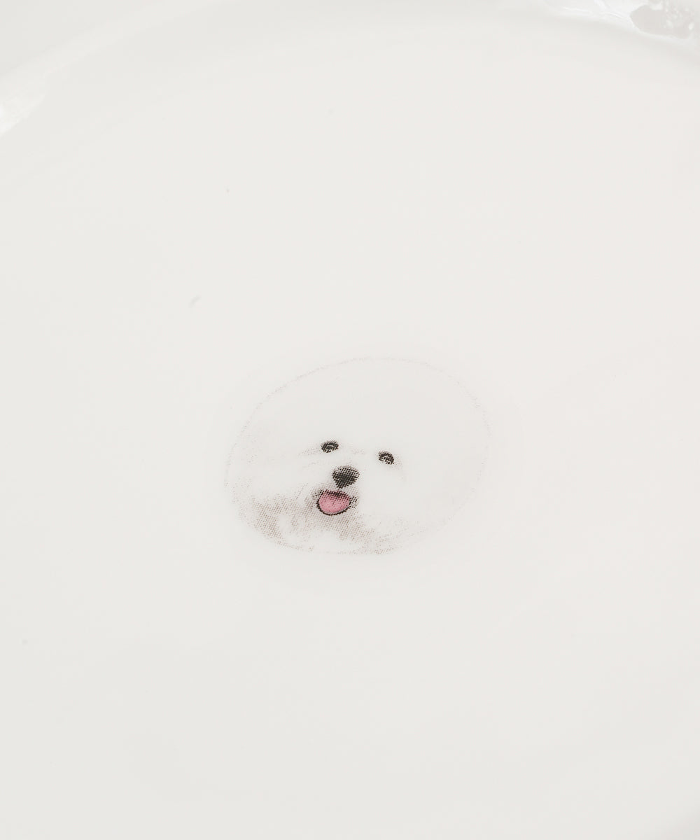 Pet Portrait Porcelain Middle Print 8" Plate Set - Bichon
