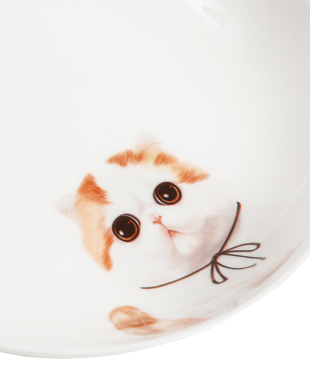 Pet Portrait Porcelain Side Print 8" Plate Set - Exotic Shorthair