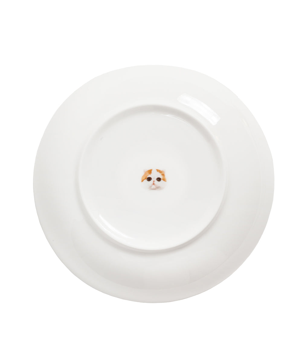 Pet Portrait Porcelain Side Print 8" Plate Set - Exotic Shorthair