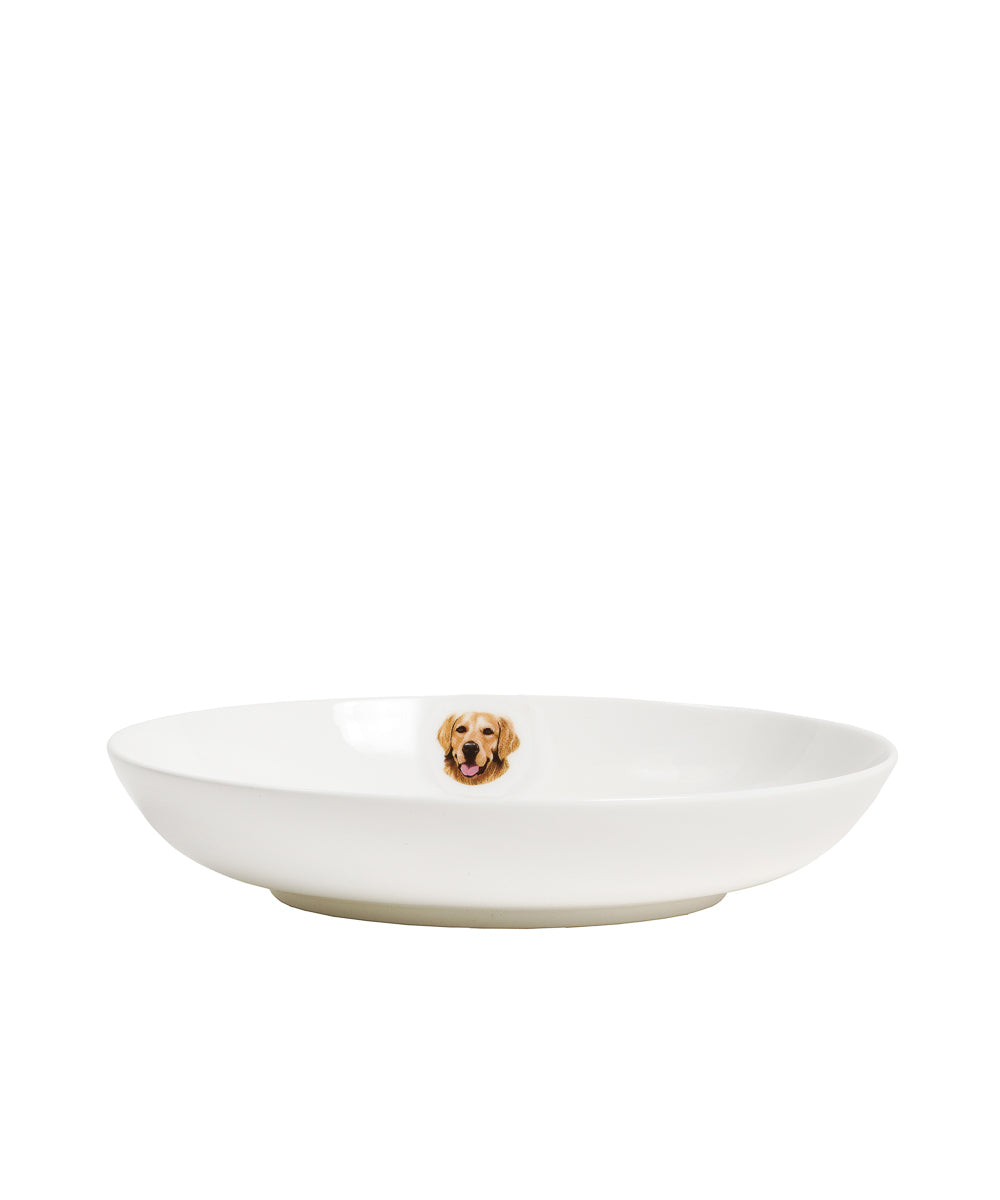 Pet Portrait Porcelain Side Print 8" Plate Set - Golden Retriever