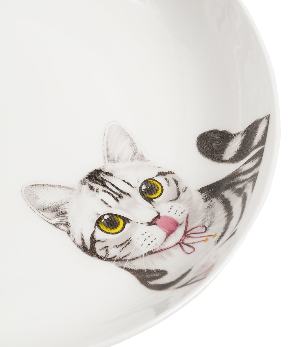 Pet Portrait Porcelain Side Print 8" Plate Set - American Shorthair
