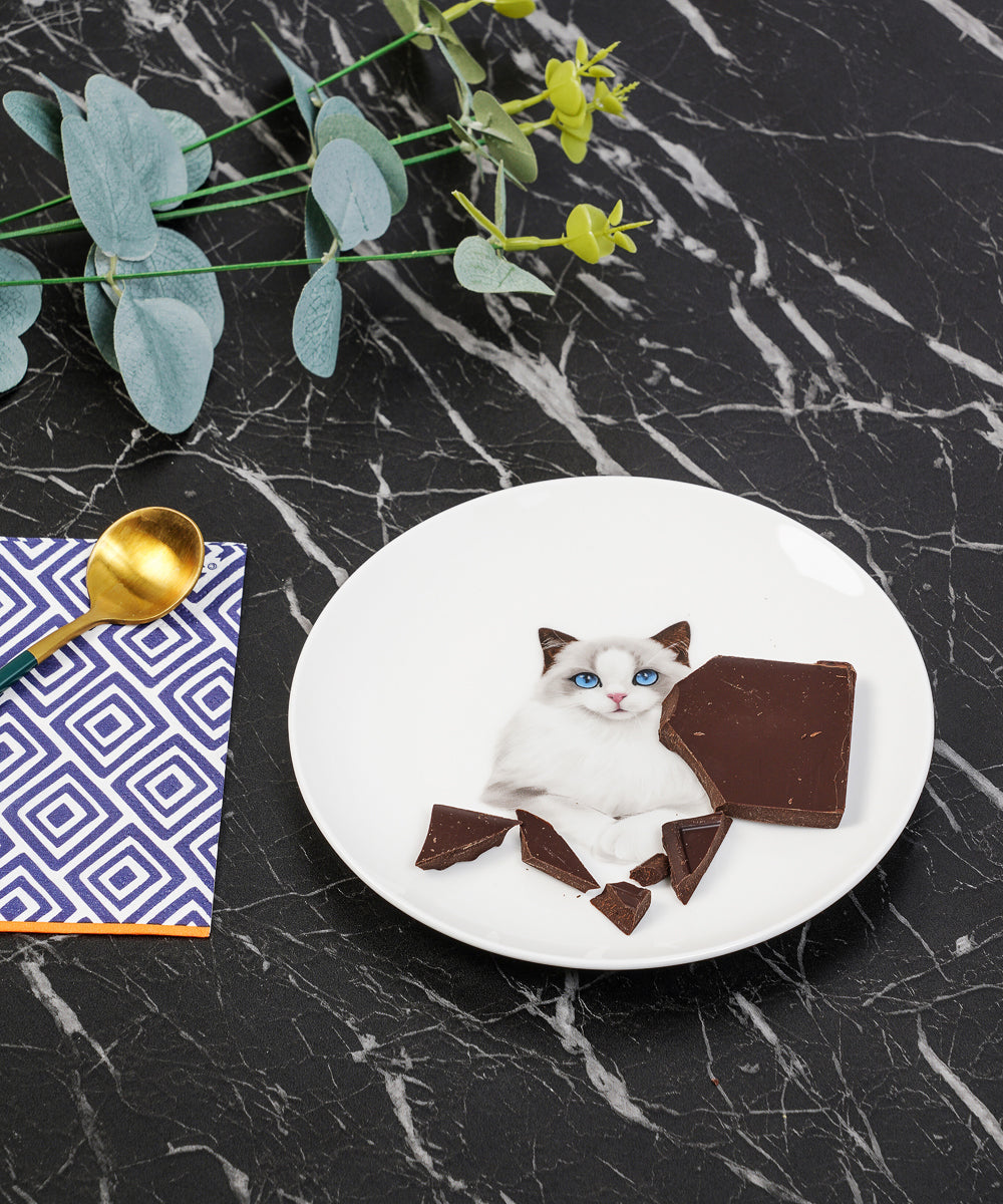 Pet Portrait Porcelain Middle Print 6" Plate - Ragdoll