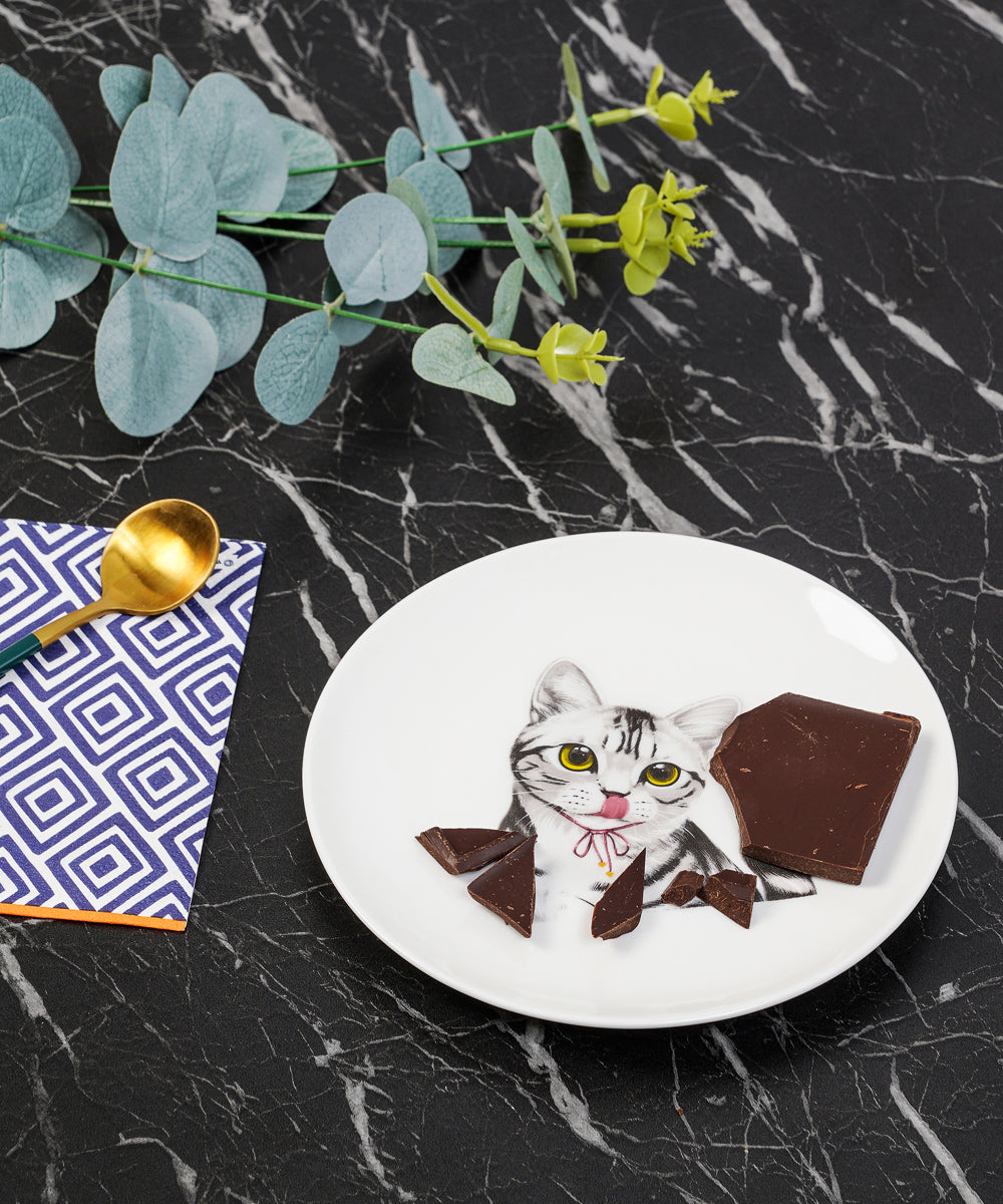 Pet Portrait Porcelain Dinnerware 11-Piece Set - American Shorthair