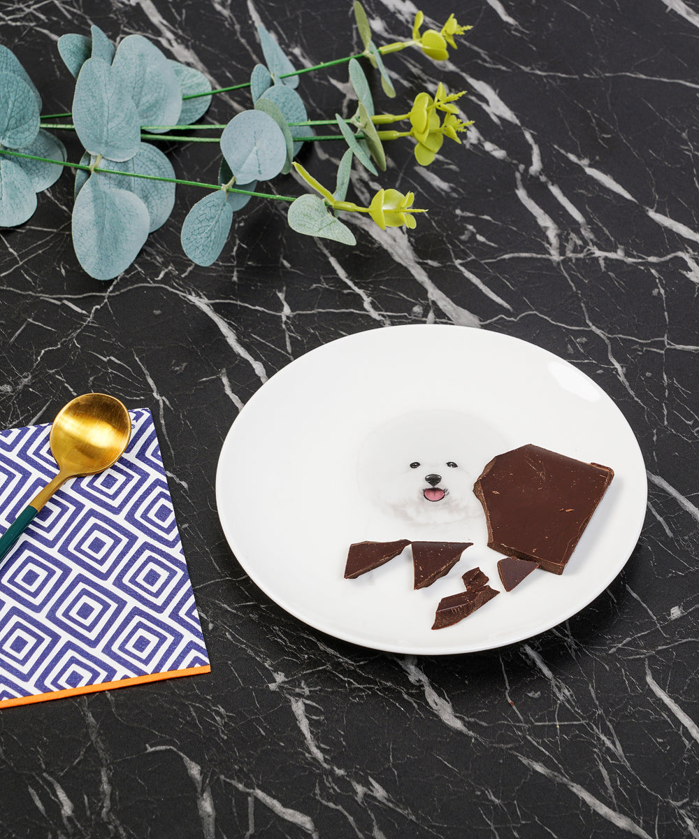 Pet Portrait Porcelain Middle Print 6" Plate - Bichon