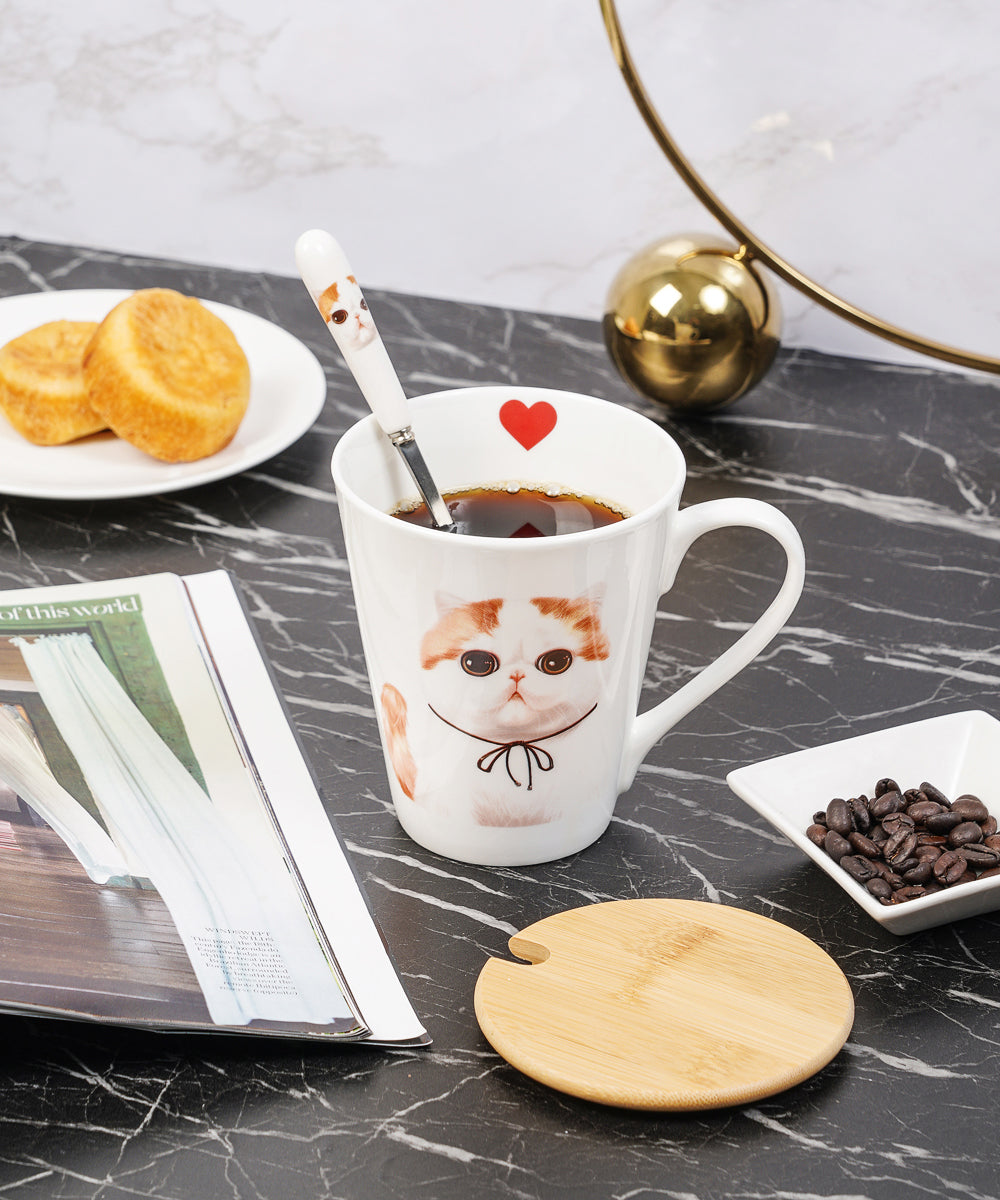 Pet Portrait Porcelain Dinnerware 11-Piece Set - Exotic Shorthair