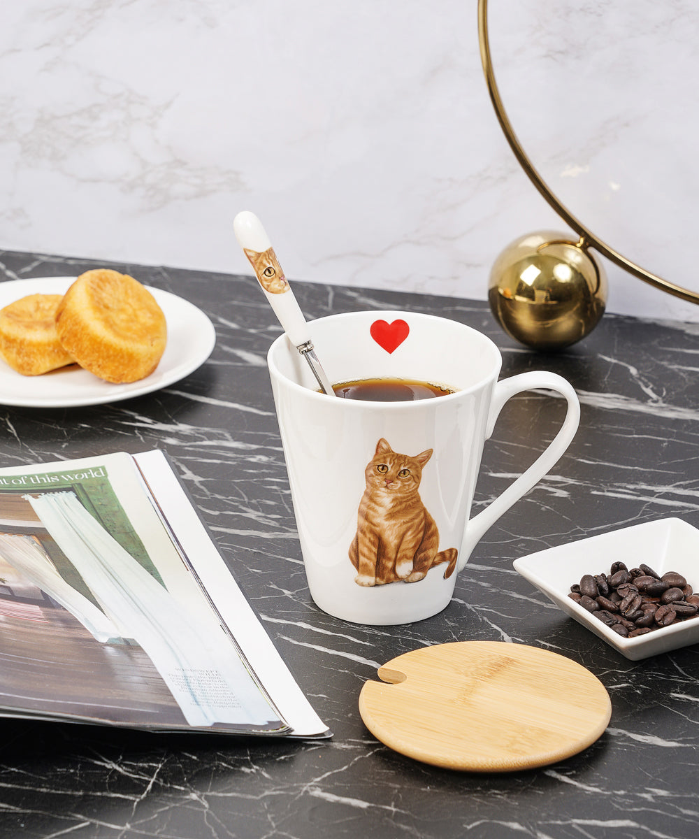 Pet Portrait Porcelain Dinnerware 11-Piece Set - Orange Tabby