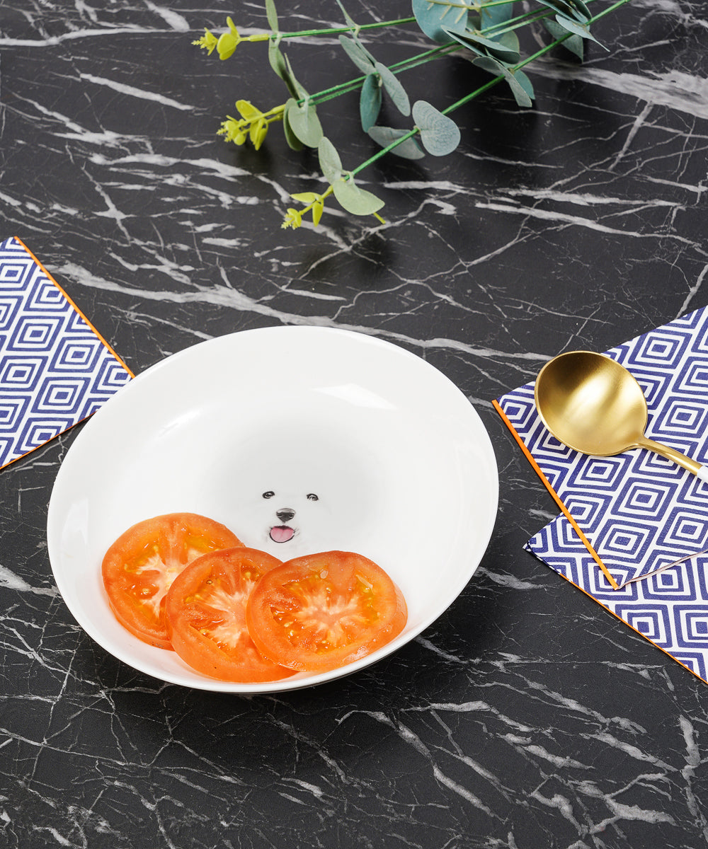 Pet Portrait Porcelain Dinnerware 11-Piece Set - Bichon