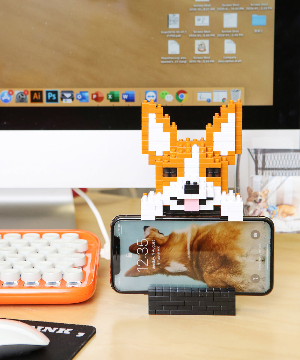 {ready} JEKCA Welsh Corgi Phone Holder 01S - NAYOTHECORGI - Corgi Gifts -Corgi Gift