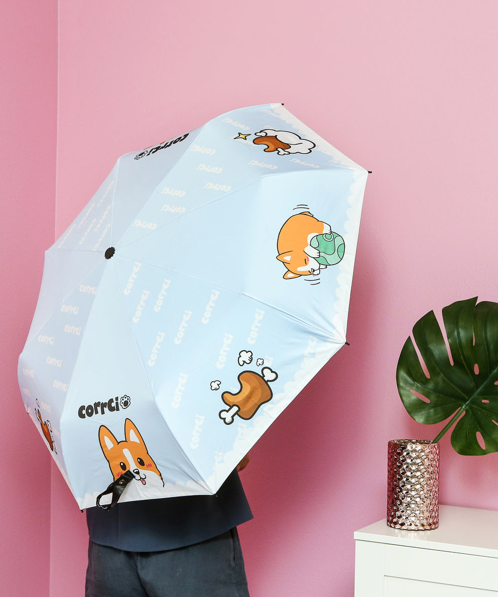 Corgi Blue Umbrella - NAYOTHECORGI - Corgi Gifts -Corgi Gift