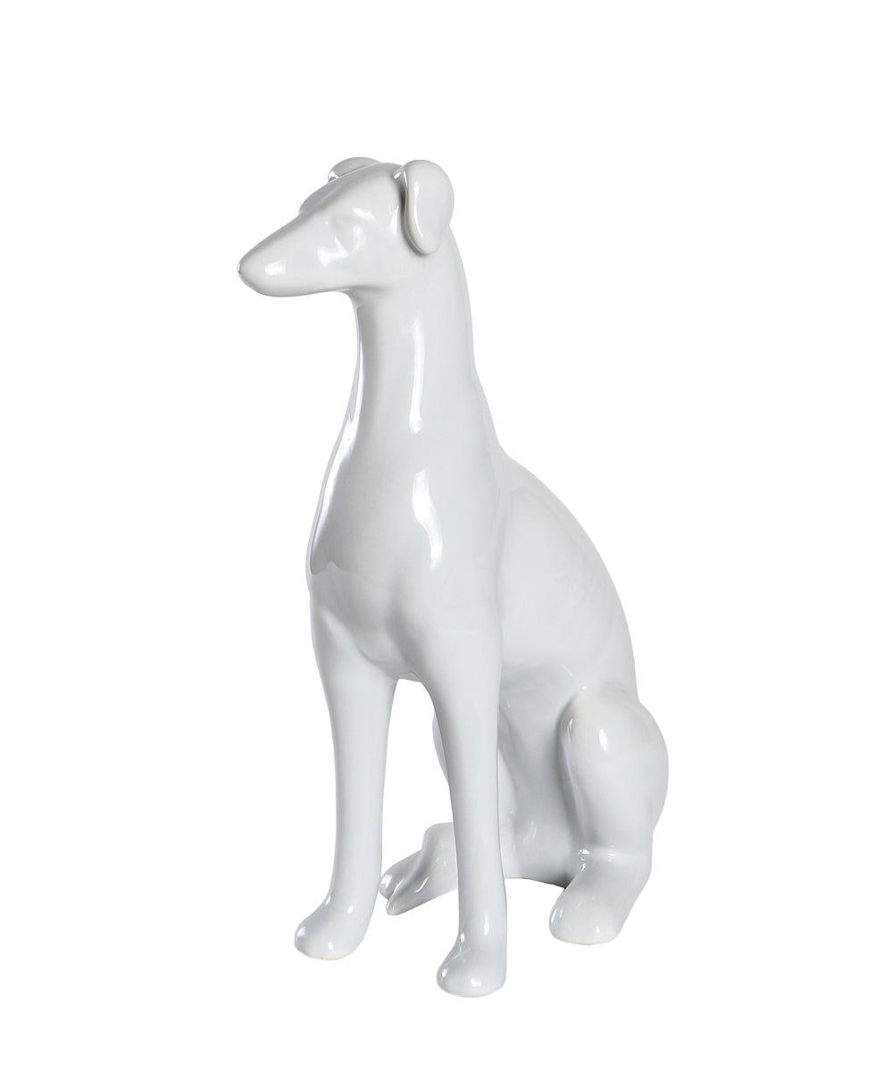 Sitting Greyhound Ceramic Statue