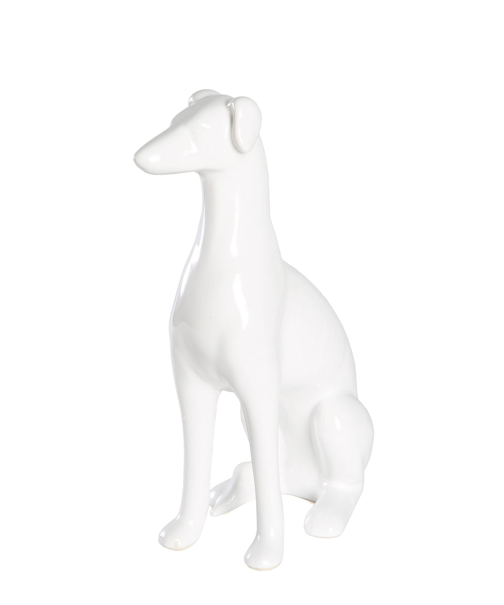 Sitting Greyhound Ceramic Statue