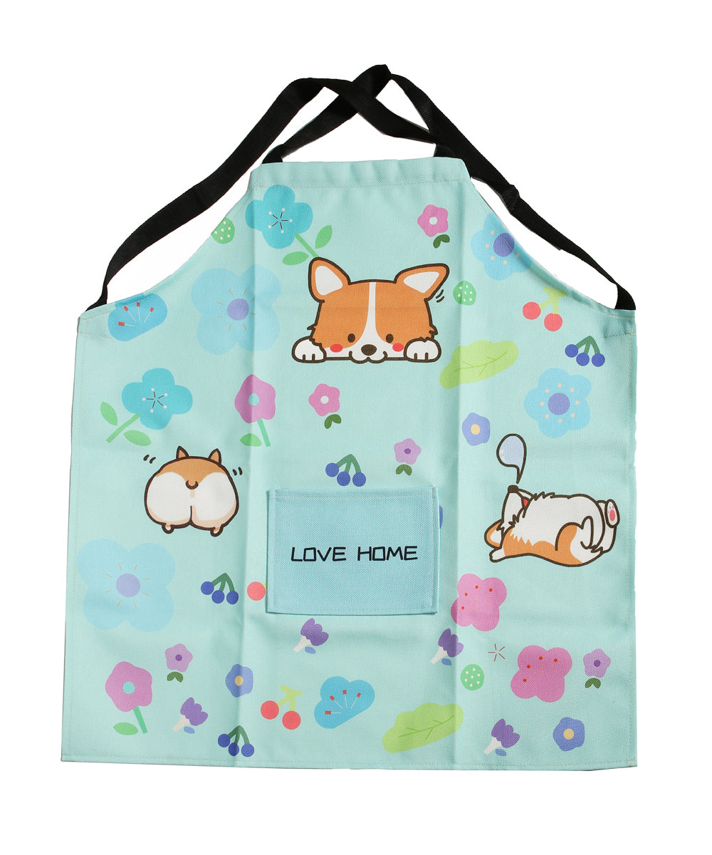 Super cute Unique Colorful Corgi with Fun Apron