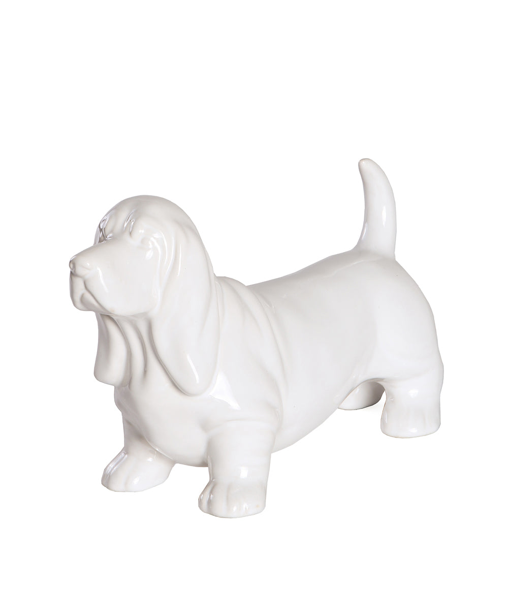 Standing Basset Hound Ceramic Statue, Custom Pet Statue