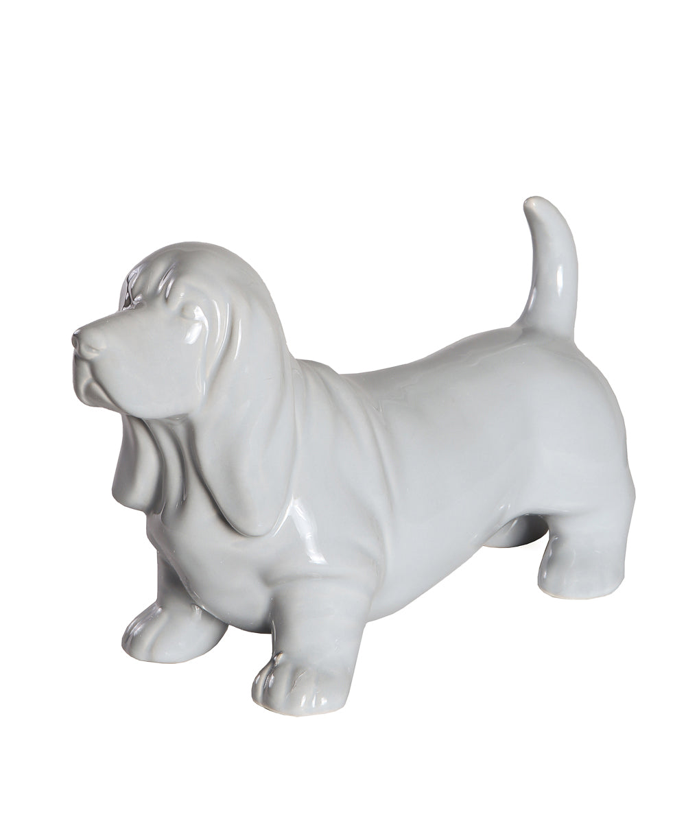 Standing Basset Hound Ceramic Statue, Custom Pet Statue