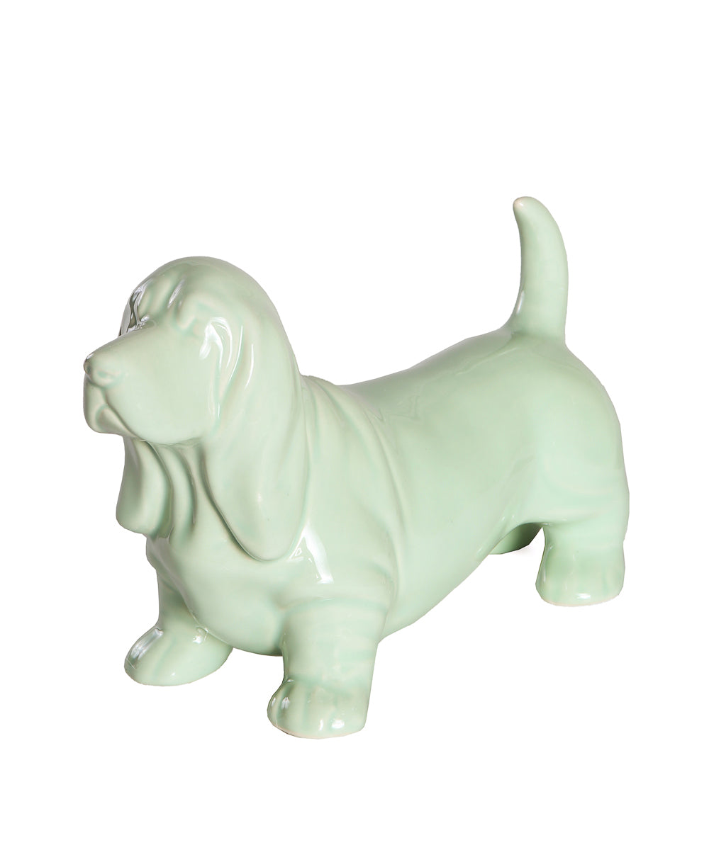 Standing Basset Hound Ceramic Statue, Custom Pet Statue