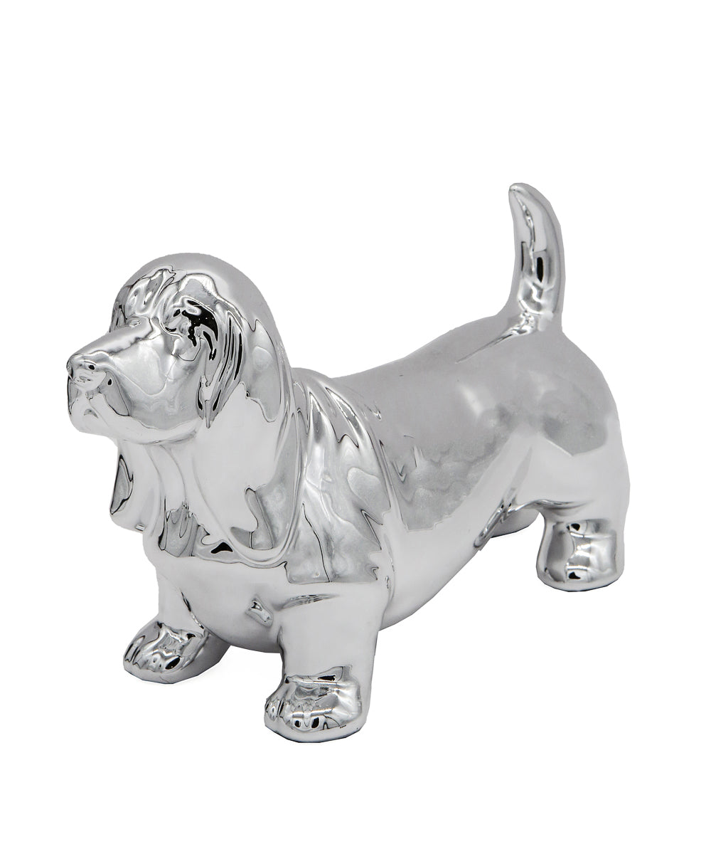 Standing Basset Hound Ceramic Statue, Custom Pet Statue
