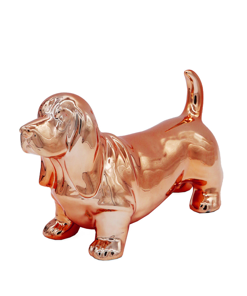 Standing Basset Hound Ceramic Statue, Custom Pet Statue