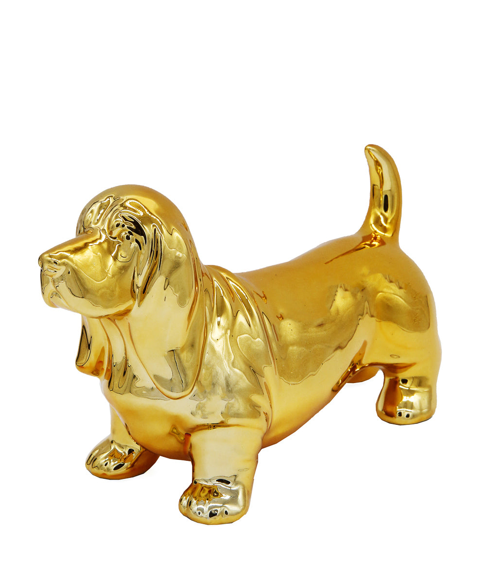 Standing Basset Hound Ceramic Statue, Custom Pet Statue