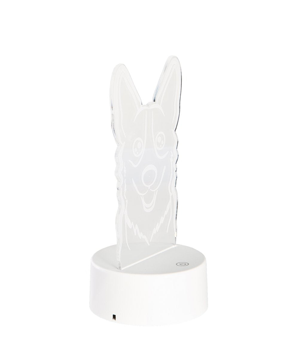 Corgi Acrylic Bed LED Lamp side view